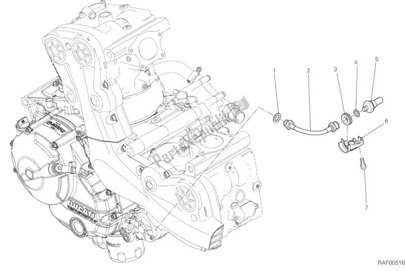 Toutes les pièces pour le Interrupteur, Pression D'huile du Ducati Monster 821 Stripes USA 2016
